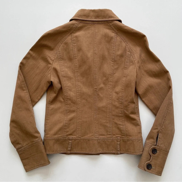 Cole Haan Tan Designer Denim Jean Jacket Size S Small - Picture 9 of 12